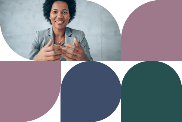 Stock placeholder image with grayscale geometrical mountain landscape